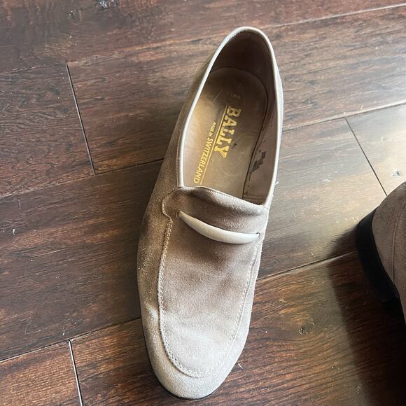 Bally Made In Switzerland Men’s Loafer Shoes Suede Tan Light Brown Size 8M main image 5